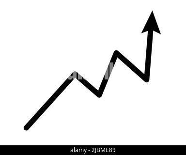 growing graph arrow. Office manager grow chart icon. grow chart vector icon for web design isolated on white background Stock Vector