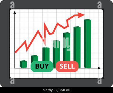 2D graph. Vector. on tab Stock Vector