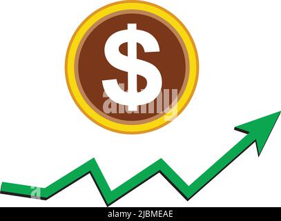 Stock Market Up Arrow. on white background Stock Vector