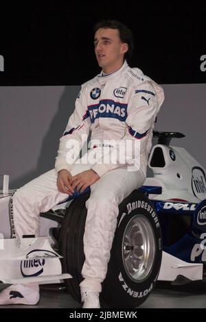 A 23 year old Robert Kubica at the launch of the 2007 BMW Sauber Formula 1 car in Valencia Spain Stock Photo