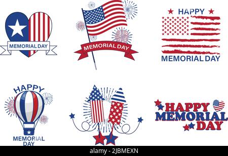 Memorial day vector designs cliparts Stock Vector