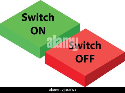 illustration of switch On and switch off buttons. on white background Stock Vector