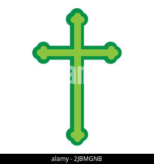 Symbol of a church cross. Christianity religion symbol. on white background Stock Vector