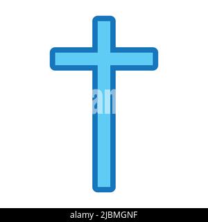 Symbol of a church cross. Christianity religious symbol. icon. on white background Stock Vector