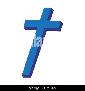 illustration of Symbol of a church cross. Christianity religion symbol.. on white background Stock Vector