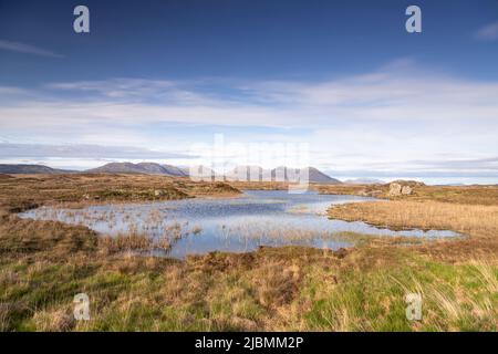 Roundstone Bog and Maumturk Mountains, County Galway, Ireland Stock Photo