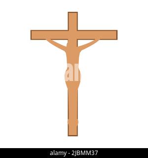 Symbol of a church cross. Christianity religious symbol. on white background Stock Vector