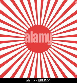 Japanese Sun rays background vector illustration Stock Vector