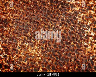 Steel grid non slip pattern designed for industrial work Stock Photo