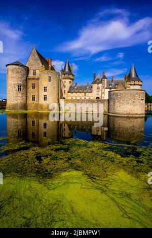 Chateau de Sully-sur-Loire, on of the Loire Valley castles in France, the Loiret department, Centre-Val de Loire, France. The Chateau of Sully Sur Loi Stock Photo
