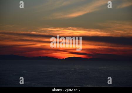 Cloudy sky during the sunset Stock Photo