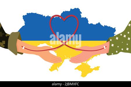 Save Ukraine. Blood transfusion. Become a blood donor. Help the soldiers Stock Vector