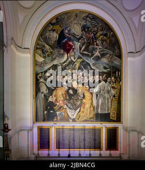 The Burial of the Count of Orgaz. Santo Tome church. Toledo, Spain. Stock Photo