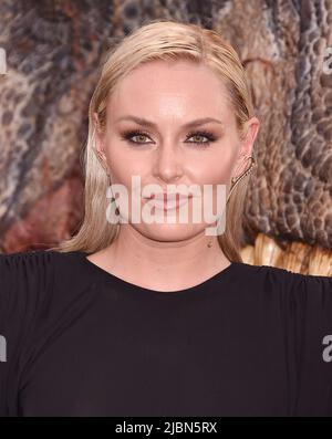 HOLLYWOOD, CA - JUNE 06: Lindsey Vonn attends the Los Angeles premiere of Universal Pictures' 'Jurassic World Dominion' at the TCL Chinese Theatre on Stock Photo