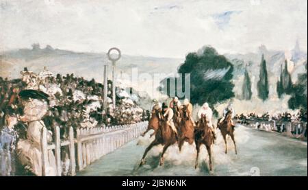 The Races at Longchamp, painting by French artist Edouard Manet, 1867 Stock Photo
