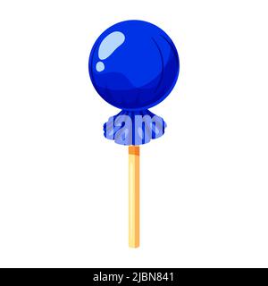 Candy on a stick isometric 3d sweet. Lollipop caramel vector Stock Vector
