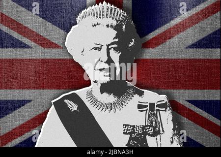 1993☆Queen☆ ヴィンテージ フラッグ UK Flag ©Queen Vintage Union Jack Flag: British WWII Nautical Decor (4 1/2