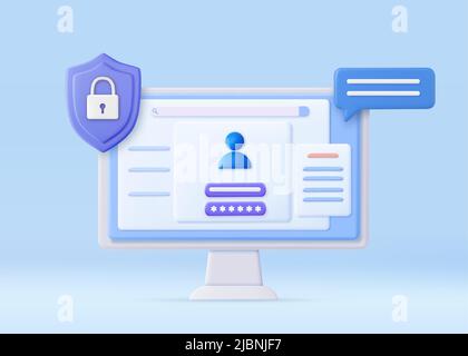 3d Login and password concept Stock Vector