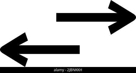 Vector illustration of black arrows, indicating the right and left directions Stock Vector