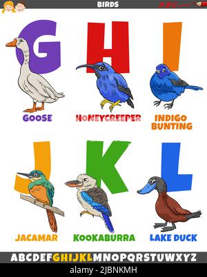 letter G from alphabet with cartoon goose animal character Stock Vector ...