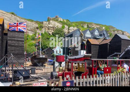 Hastings miniature railway on the seafront, East Sussex UK Stock Photo