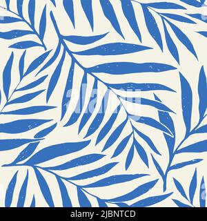 Seamless vector pattern palm dypsis leaves. Summer palm leaves tropical fabric design. Dypsis lutescens seamless pattern. Stock Vector