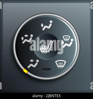 Control panel for the fan and heated seats in the car. Realistic illustration. Vector. Stock Vector