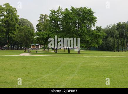 Public park in the italian city of VICENZA in Northern Italy called CAMPO MARZO Stock Photo