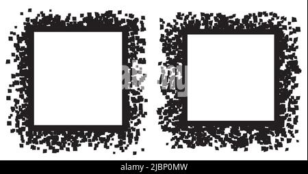 Pair of abstract grunge style black square frames for your design. Stock Vector