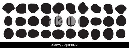 Set of 30 blob shapes. Collection of abstract vector stains for your design. Different drops in modern style. Stock Vector