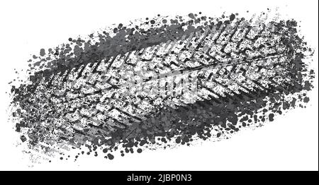 Vector trail design trace of the tyre in grunge style Stock Vector