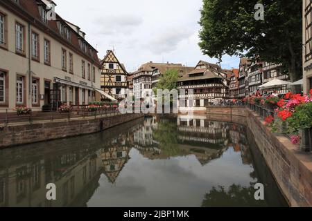 A view of beautiful Petite-France in Strasbourg, Alsace, France Stock Photo