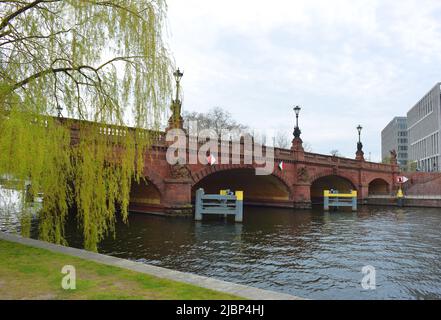 Berlin, historical Moltke bridge spree river Stock Photo