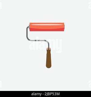 Roller Brush Icon. Construction Concept, Cartoon of Sickle Vector Icon for Web Design Isolated on White Background - Vector. Vector illustration Stock Vector