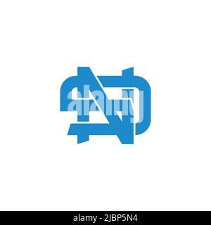 letter dn linked overlapping line logo vector Stock Vector