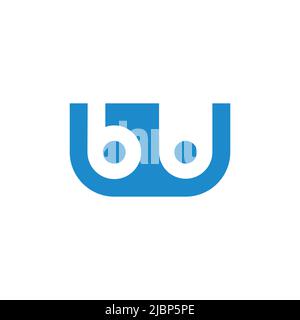 letters bu simple geometric clean logo vector Stock Vector