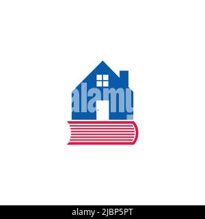 home book education school colorful geometric logo vector Stock Vector
