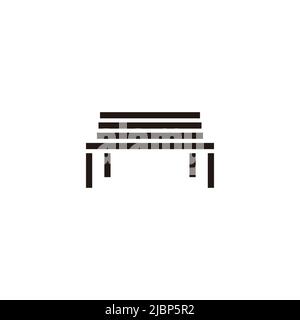 long bench simple geometric line simple logo vector Stock Vector