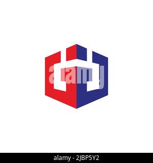 letter gg colorful box geometric simple logo vector Stock Vector