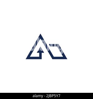 letter ab arrow triangle geometric line logo vector Stock Vector