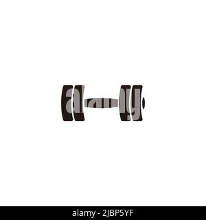 simple geometric dumbbell symbol icon vector Stock Vector