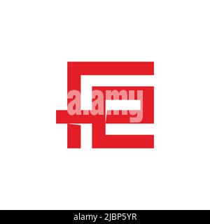 letter fe square overlapping line logo vector Stock Vector