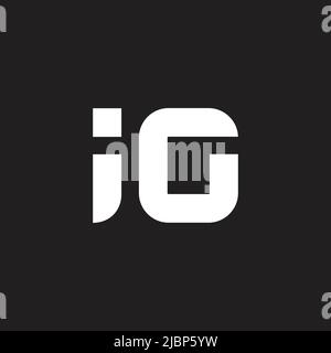 letter ig simple curves line logo vector Stock Vector