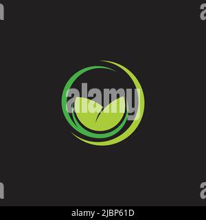 circle 3d letter c leaf green logo vector Stock Vector