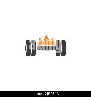 king dumbbell simple crown gym symbol logo vector Stock Vector