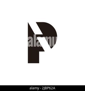 letter p road street simple geometric logo vector Stock Vector