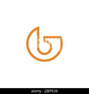 letter b circle thin line simple logo vector Stock Vector