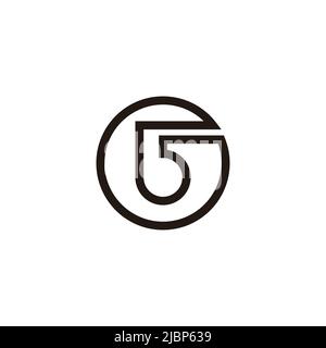 letter g simple thin line circle geometric logo Stock Vector
