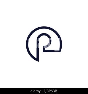 letter p simplicity circle line logo vector Stock Vector