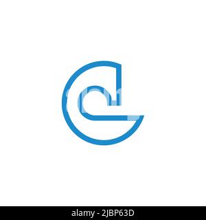 letter c circle blue wave abstract logo vector Stock Vector